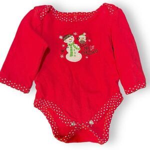 My First Christmas Baby Gear Long Sleeve Shirt Unisex 3-6 Months Embroidered Top